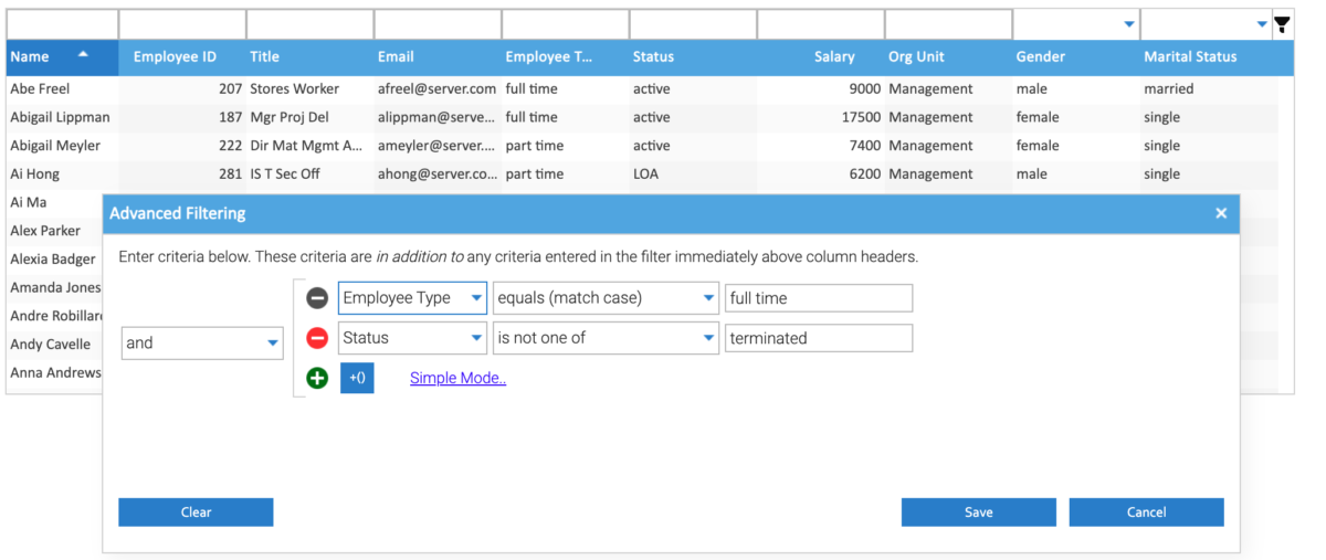 FilterBuilder for filtering complex React UI operations